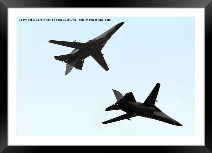 Two  F111s in the Air Framed Mounted Print by Carole-Anne Fooks