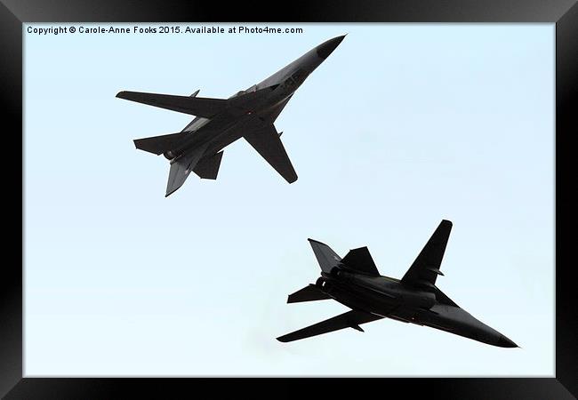 Two  F111s in the Air Framed Print by Carole-Anne Fooks