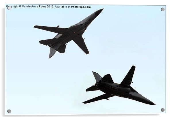 Two  F111s in the Air Acrylic by Carole-Anne Fooks