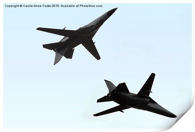 Two  F111s in the Air Print by Carole-Anne Fooks