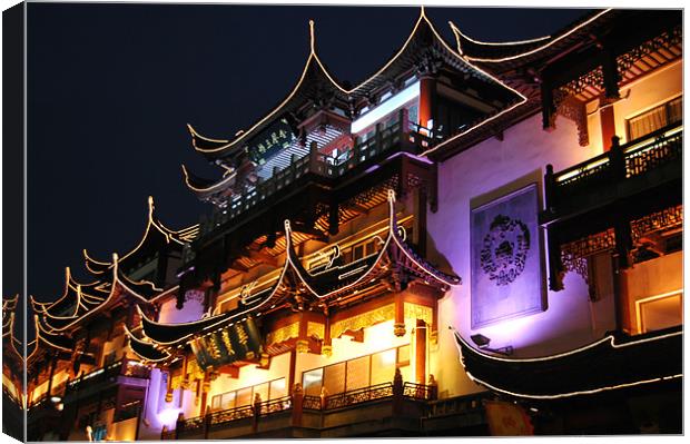 Night in Old Shanghai Canvas Print by Mary Lane