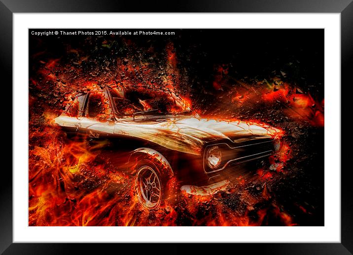 Exploding car  Framed Mounted Print by Thanet Photos