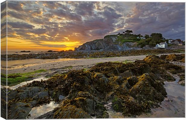 Lee Bay sunrise  Canvas Print by Dave Wilkinson North Devon Ph
