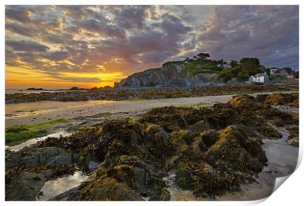 Lee Bay sunrise  Print by Dave Wilkinson North Devon Ph