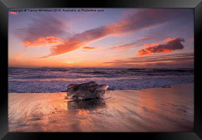  Jokulsarlon Sunrise  Framed Print by Tracey Whitefoot