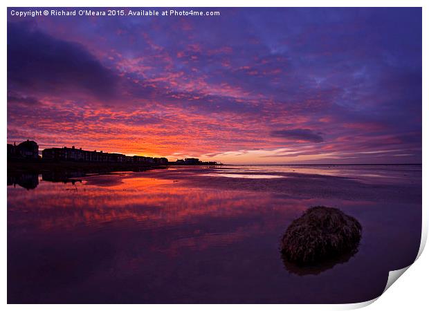 Sunset on Morecambe bay Print by Richard O'Meara