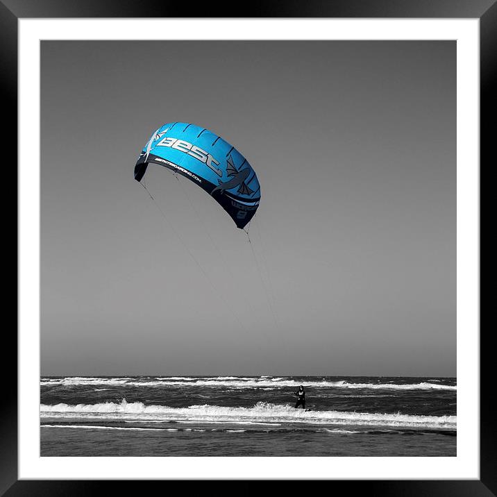 Kitesurfing Framed Mounted Print by Roger Green