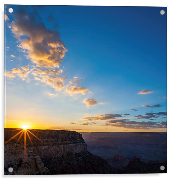 Grand Canyon Sunset starburst Acrylic by Greg Marshall
