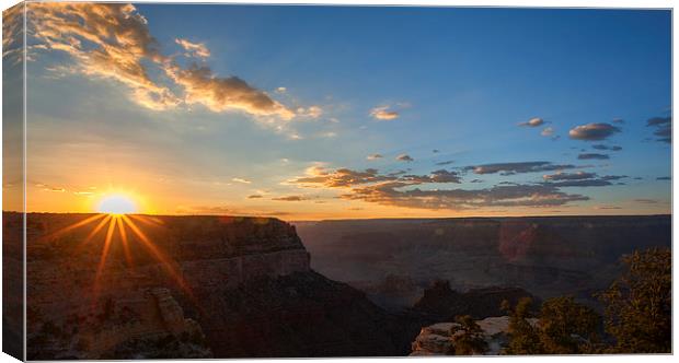 Grand Canyon Sunset starburst  Canvas Print by Greg Marshall