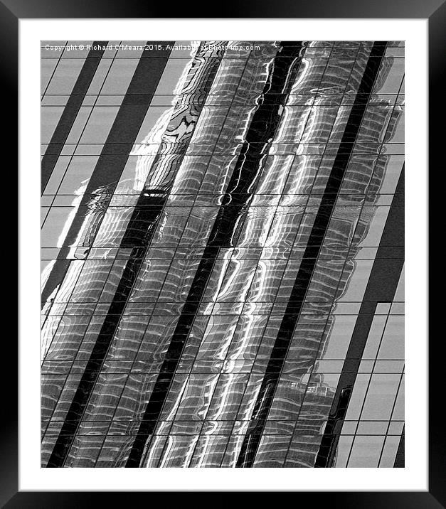 Reflection of part of the Burj Khalifa, in an offi Framed Mounted Print by Richard O'Meara