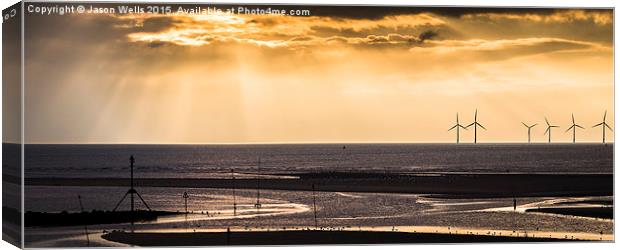 Burbo Bank sunset Canvas Print by Jason Wells