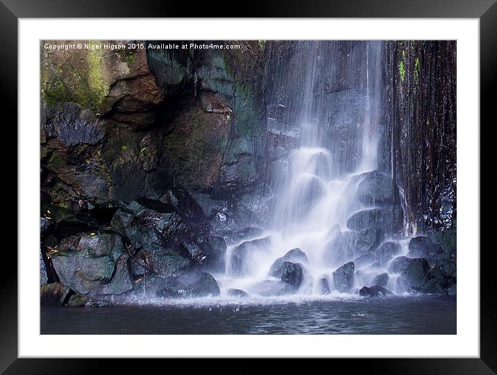 Kaua'i waterfall Framed Mounted Print by Nigel Higson