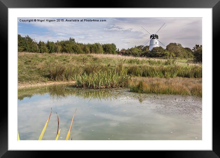  Dew pond and windmill Framed Mounted Print by Nigel Higson