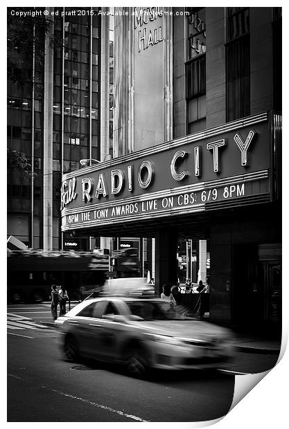  Radio City, NYC Print by ed pratt