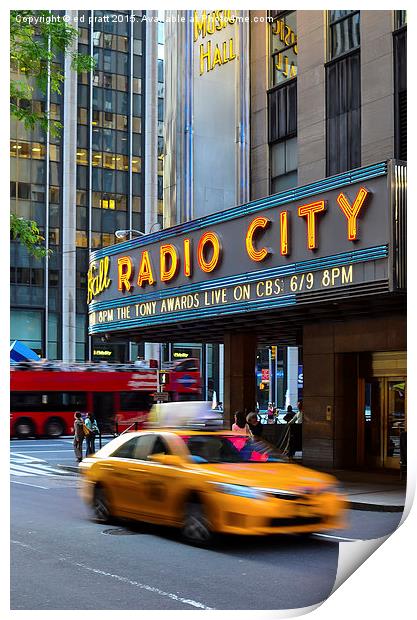   Radio City, NYC Print by ed pratt
