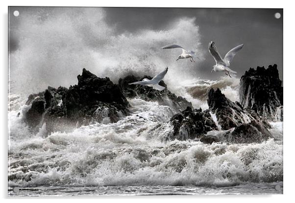 Stormy sea's  Acrylic by Robert Fielding