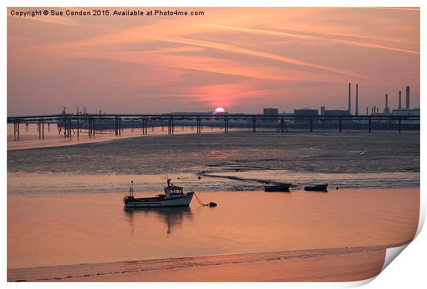  Canvey Island Sunset Print by Sue Condon