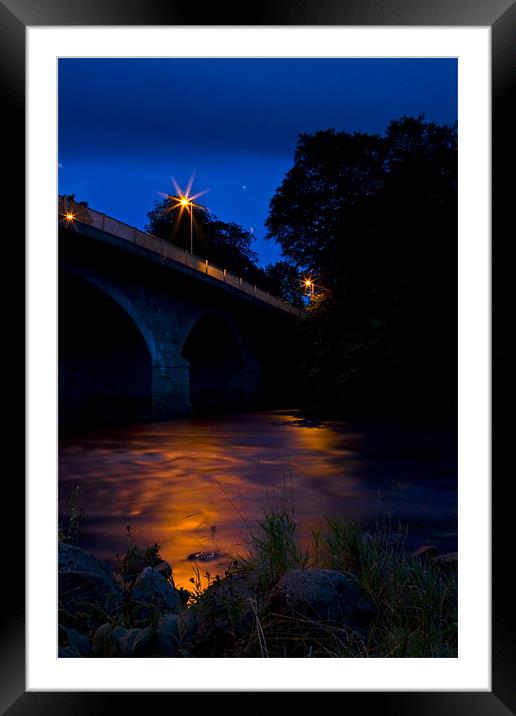 Bridge of Dee by night Framed Mounted Print by Gabor Pozsgai