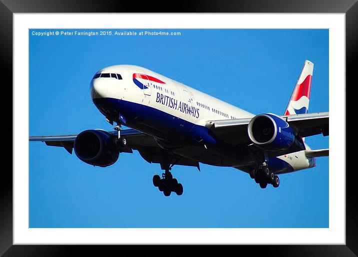 Landing At Heathrow Framed Mounted Print by Peter Farrington