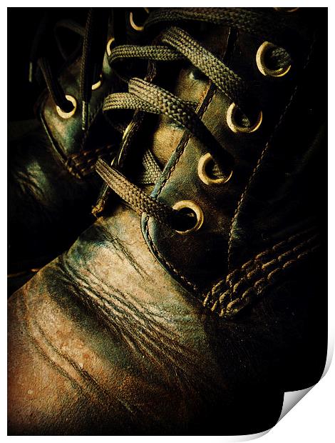  old boots Print by Heather Newton
