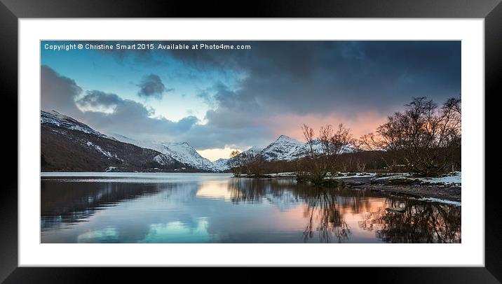  Sunset Reflections Panorama - Llyn Padarn Framed Mounted Print by Christine Smart