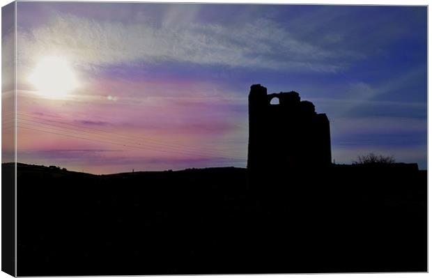 Silhouetted Mill, Cornwall Canvas Print by C.C Photography