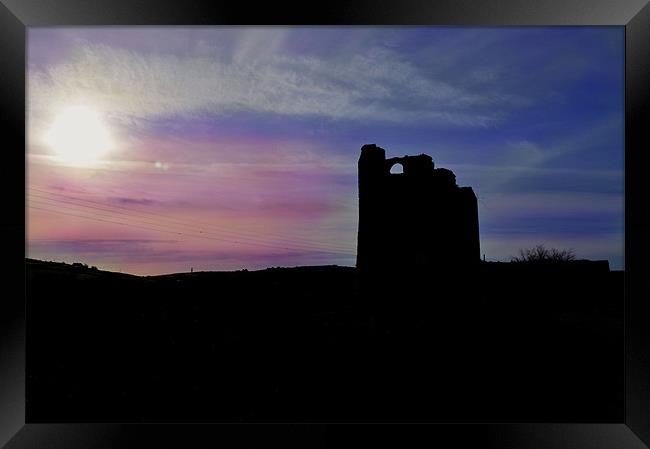 Silhouetted Mill, Cornwall Framed Print by C.C Photography