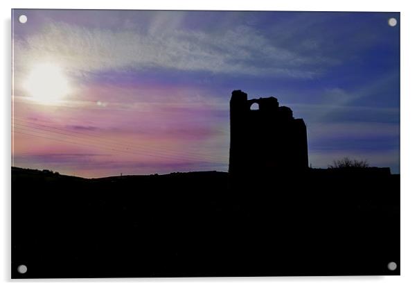 Silhouetted Mill, Cornwall Acrylic by C.C Photography