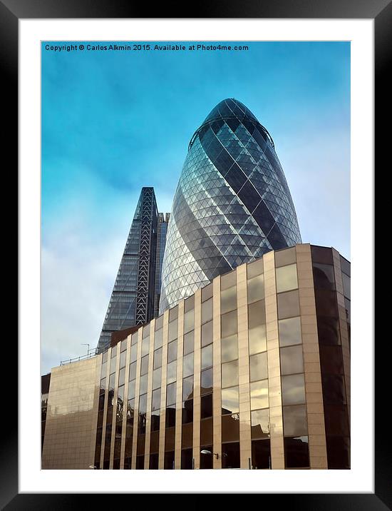 London - New Skyscrapers at Financial District Framed Mounted Print by Carlos Alkmin