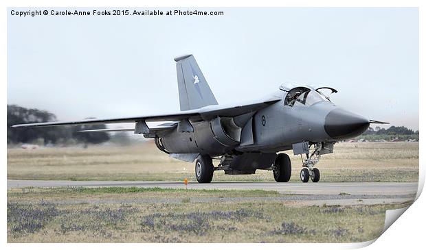  F 111 Just After Landing Print by Carole-Anne Fooks