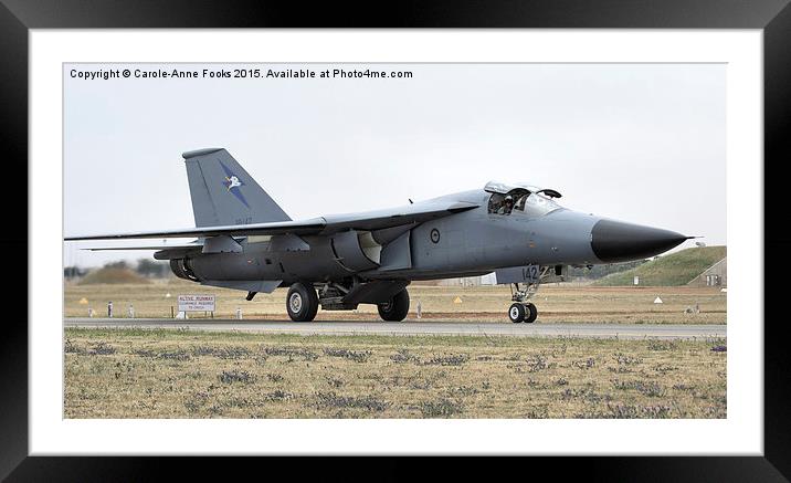   F 111 Just After Landing Framed Mounted Print by Carole-Anne Fooks