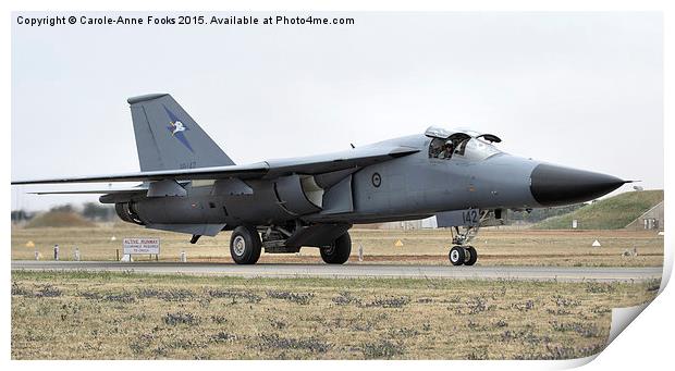   F 111 Just After Landing Print by Carole-Anne Fooks