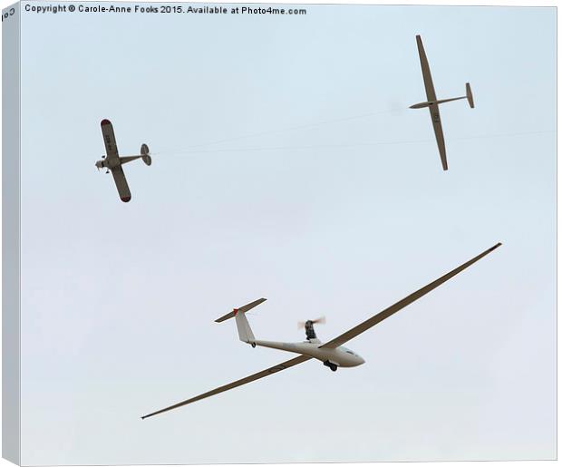  Gliders And Towing Aircraft Canvas Print by Carole-Anne Fooks