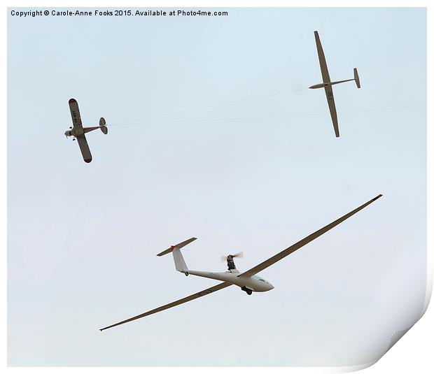  Gliders And Towing Aircraft Print by Carole-Anne Fooks