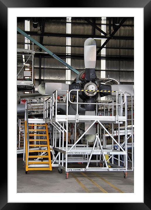   In the Maintenance Hangar Edinburgh Airfield Framed Mounted Print by Carole-Anne Fooks