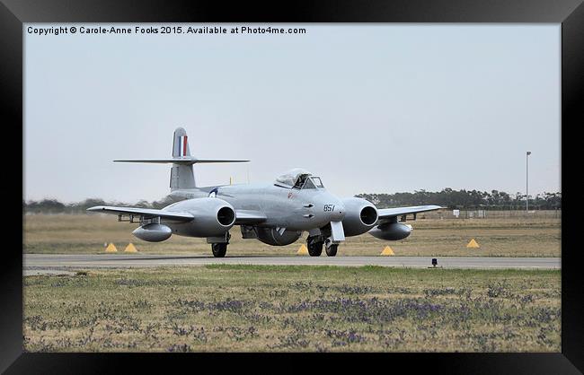  Gloster Meteor 8 The First Jet Fighter Of The 195 Framed Print by Carole-Anne Fooks