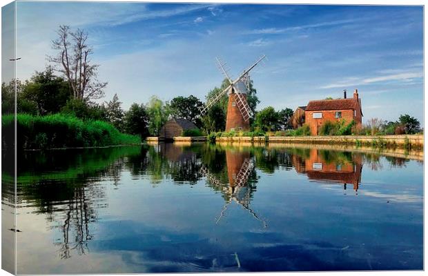  Hunsett Mill on the River Ant Canvas Print by Broadland Photography