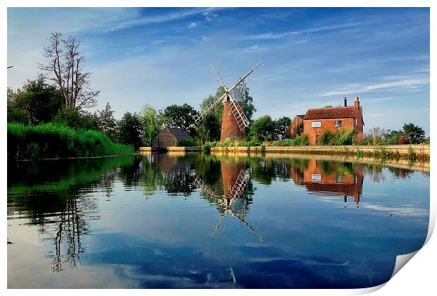  Hunsett Mill on the River Ant Print by Broadland Photography