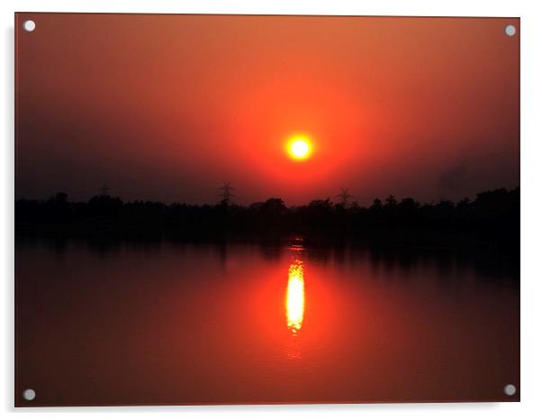  sunset Acrylic by Prakash Tyata