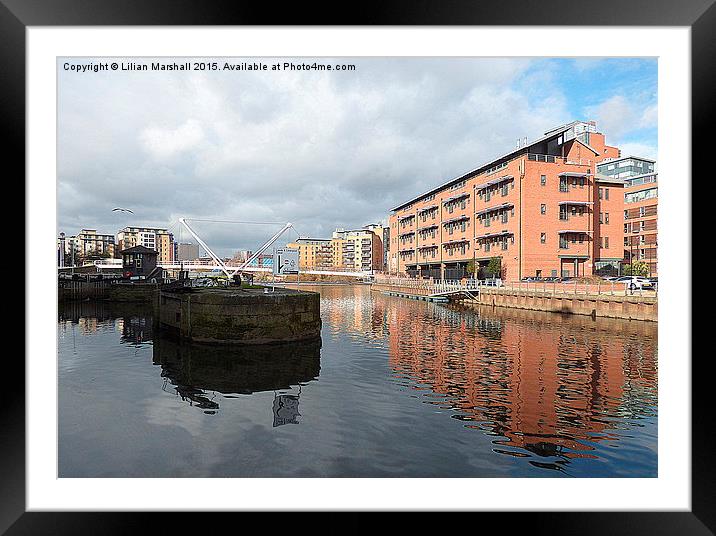  Clarence Dock .Leeds. Framed Mounted Print by Lilian Marshall