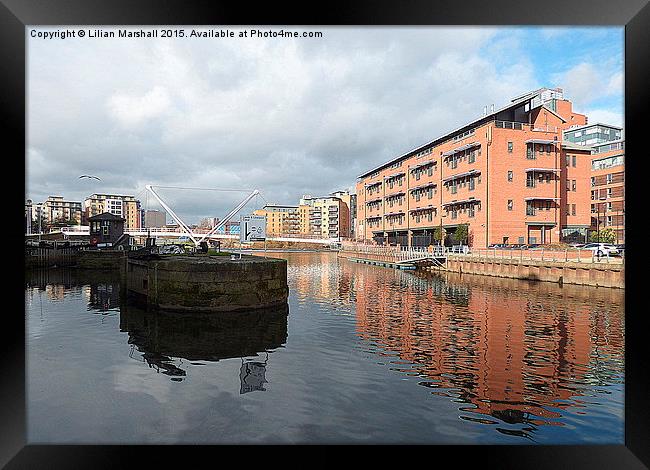  Clarence Dock .Leeds. Framed Print by Lilian Marshall