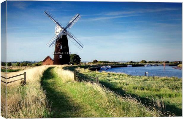  Berney Arms Mill on the River Yare Canvas Print by Broadland Photography