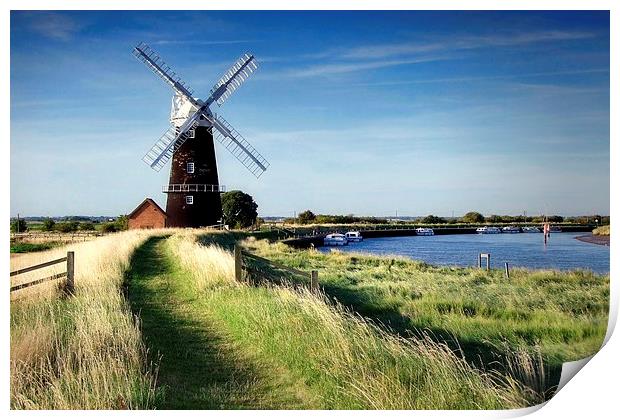  Berney Arms Mill on the River Yare Print by Broadland Photography