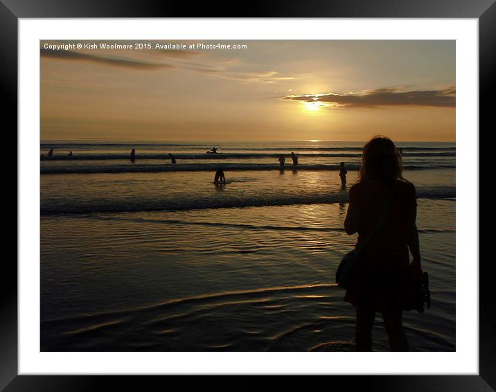  Beach at Sunset Framed Mounted Print by Kish Woolmore