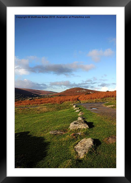 Stones in Dartmoor Framed Mounted Print by Matthew Bates
