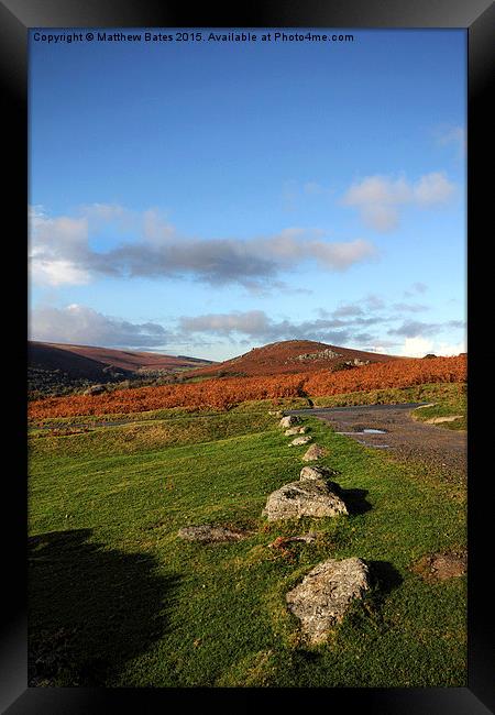 Stones in Dartmoor Framed Print by Matthew Bates