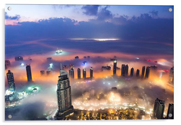  Dubai Sunrise Acrylic by Dave Wragg
