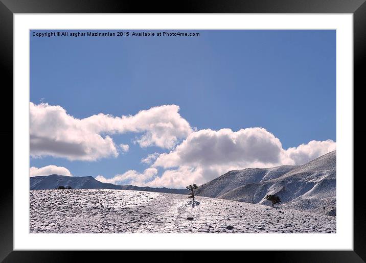 The beauties of winter on mountain, Framed Mounted Print by Ali asghar Mazinanian