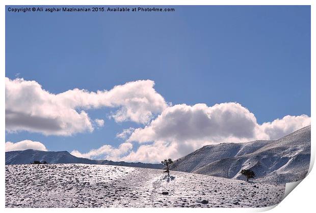 The beauties of winter on mountain, Print by Ali asghar Mazinanian
