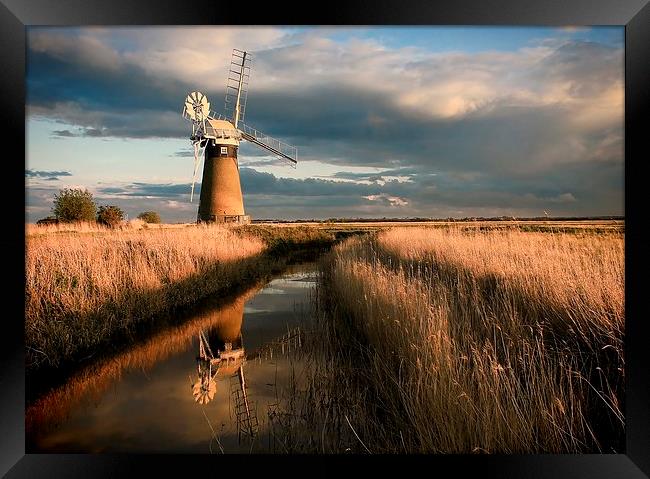  Evening Light Over St. Benet's Drainage Mill Framed Print by Broadland Photography
